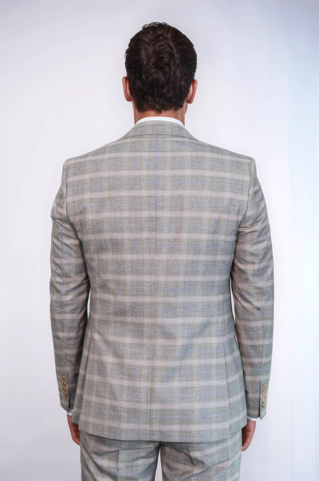 WSS Single Button Peak Lapel 3-Piece Suit in Beige - Deggendorf