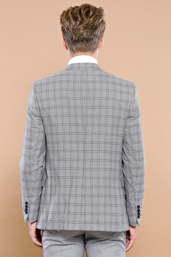 WSS Grey Plaid Vested Men's Suit  - Nelson