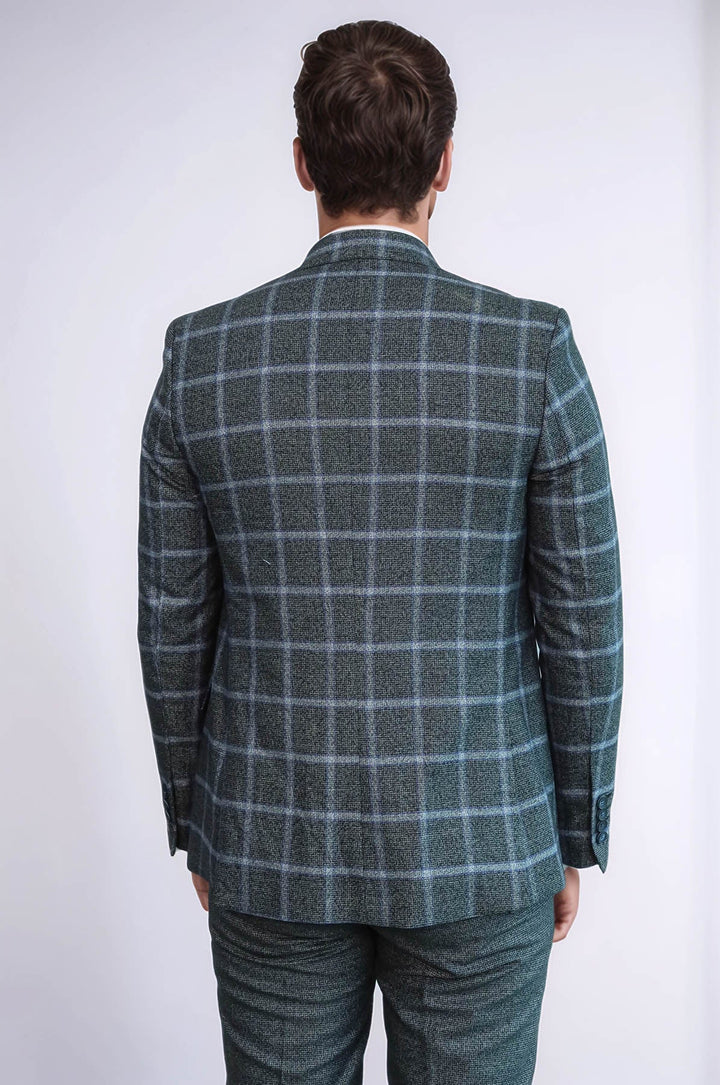 WSS Grey Blue Checked Suit  - Melchor Ocampo