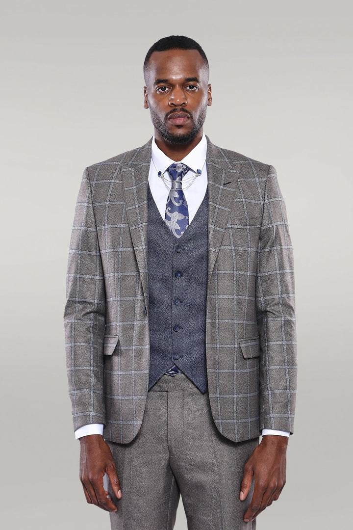 WSS Vested Grey Men Suit  - Singen