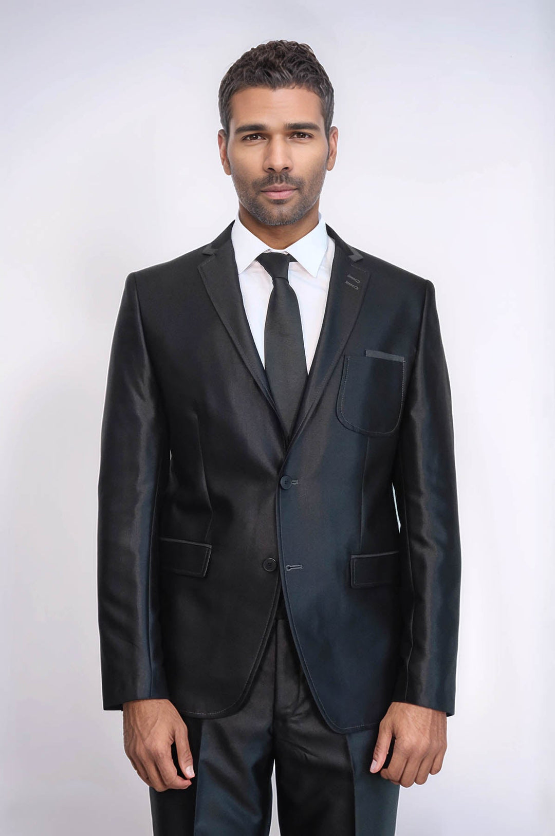 WSS Shiny Black Men Suit  - Shawnee