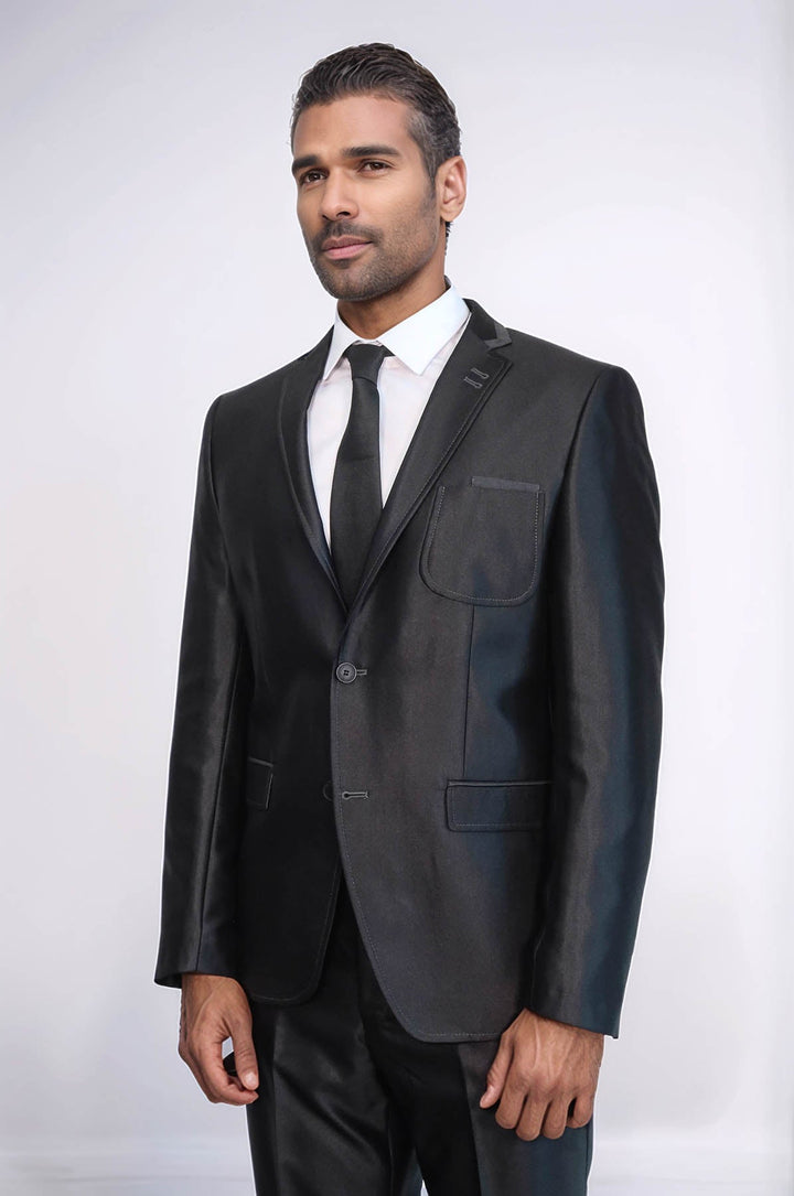 WSS Shiny Black Men Suit  - Shawnee