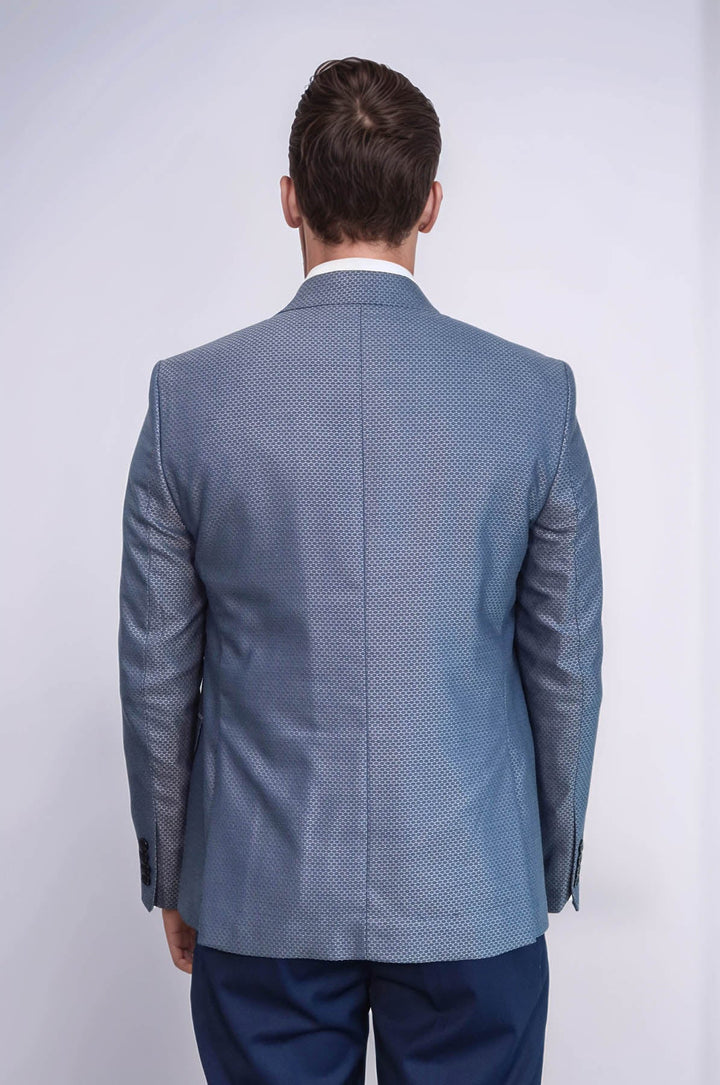 WSS Navy Blue Self-Patterned Vested Suit  - Moncalieri