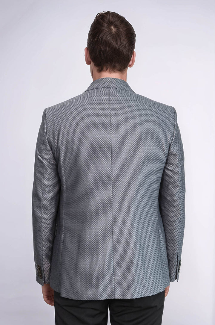 WSS Grey Jacket Combined Black Suit  - Pejë