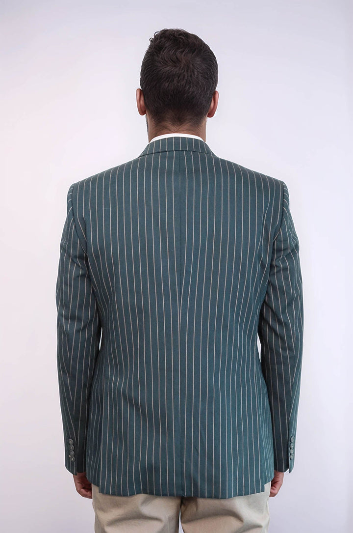 WSS Striped Jacket Green Men's Suit  - Yajalón