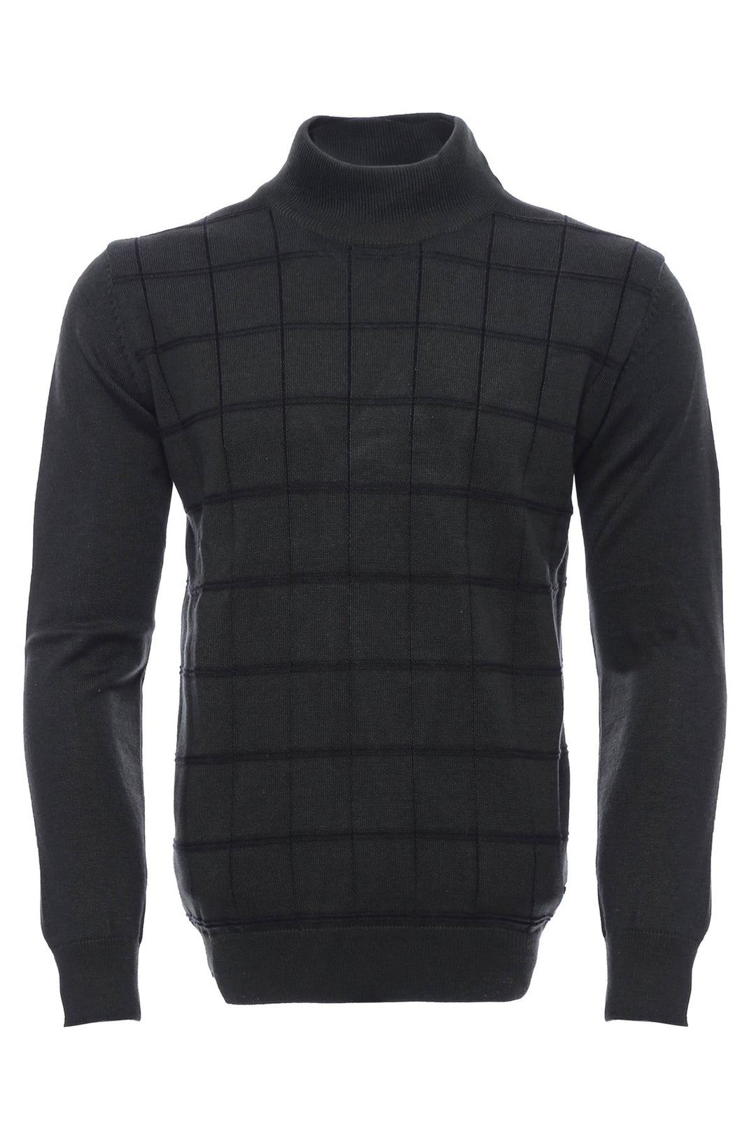 WSS Plaid Half Turtleneck Green Sweater  - Singen
