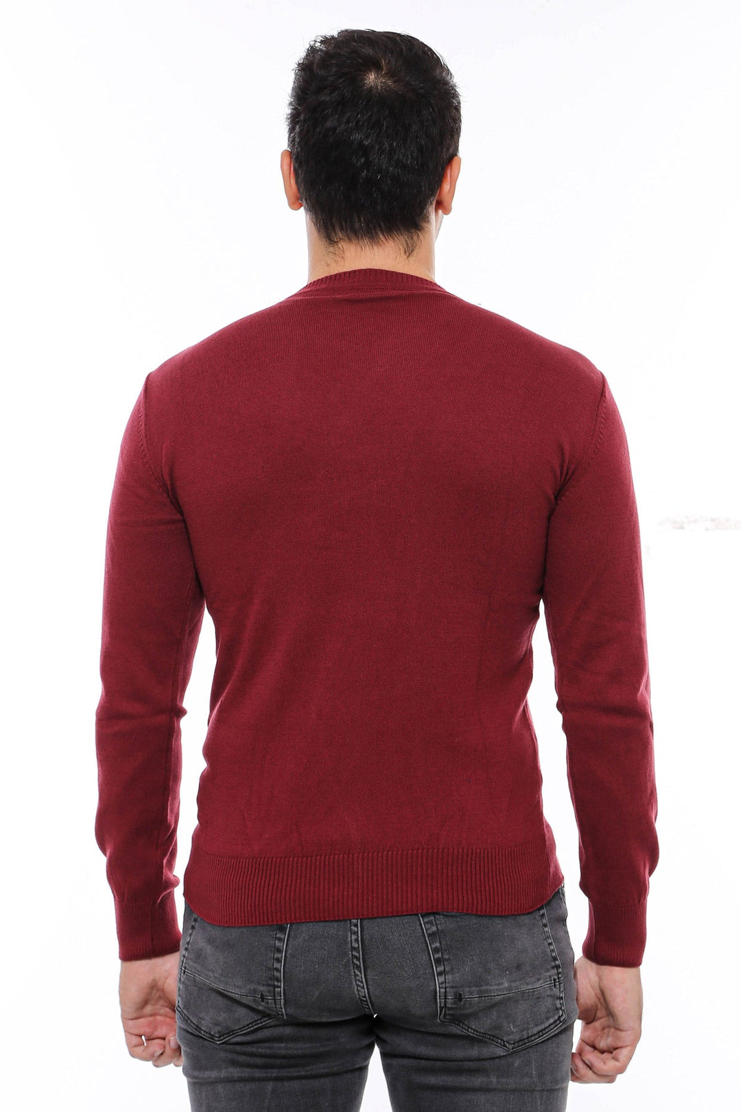 WSS Crew Neck Men's Burgundy Sweater  - Chur