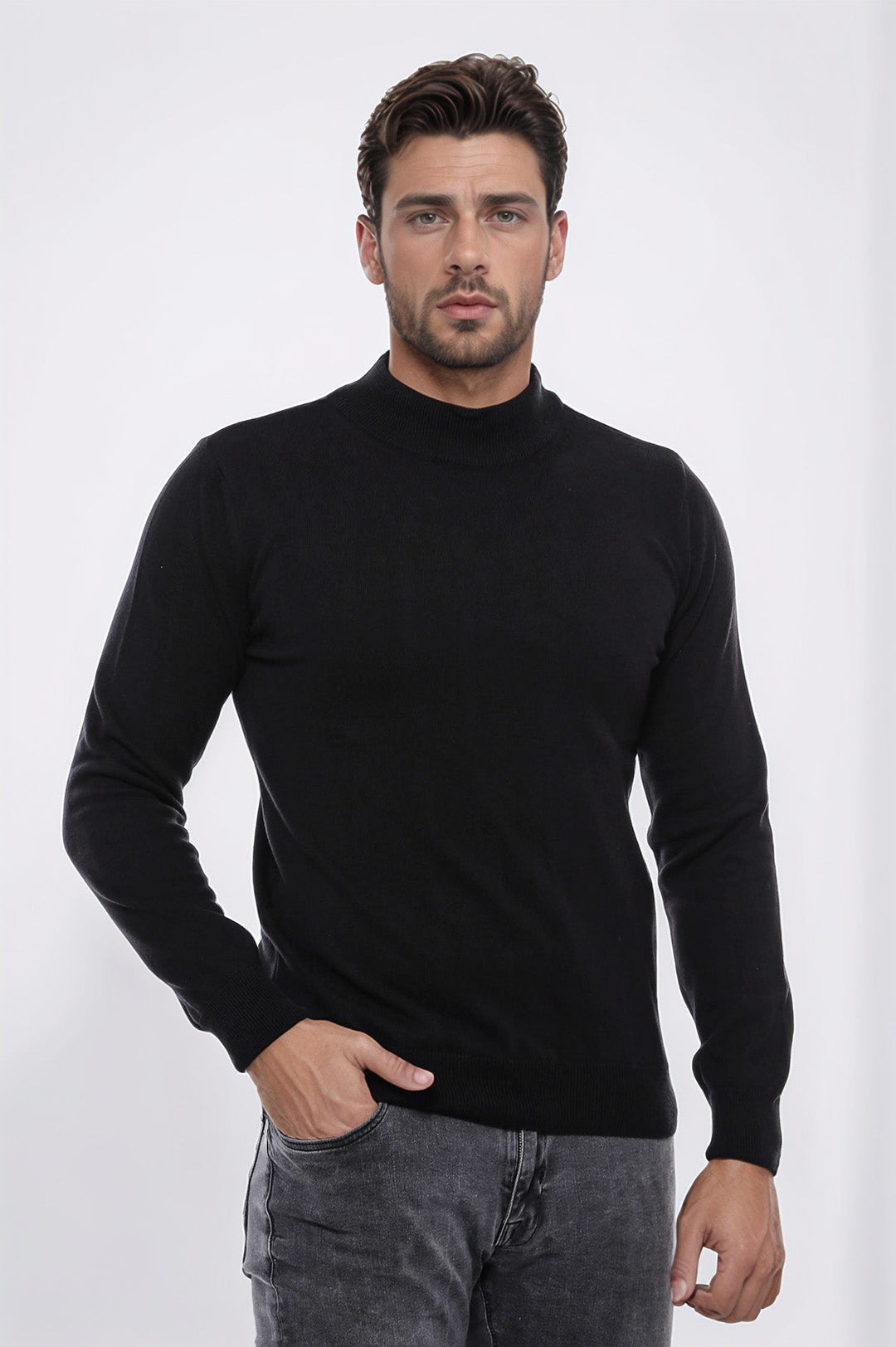 WSS Half Turtleneck Black Knitwear Sweater  - Tultitlán de Mariano Escobedo