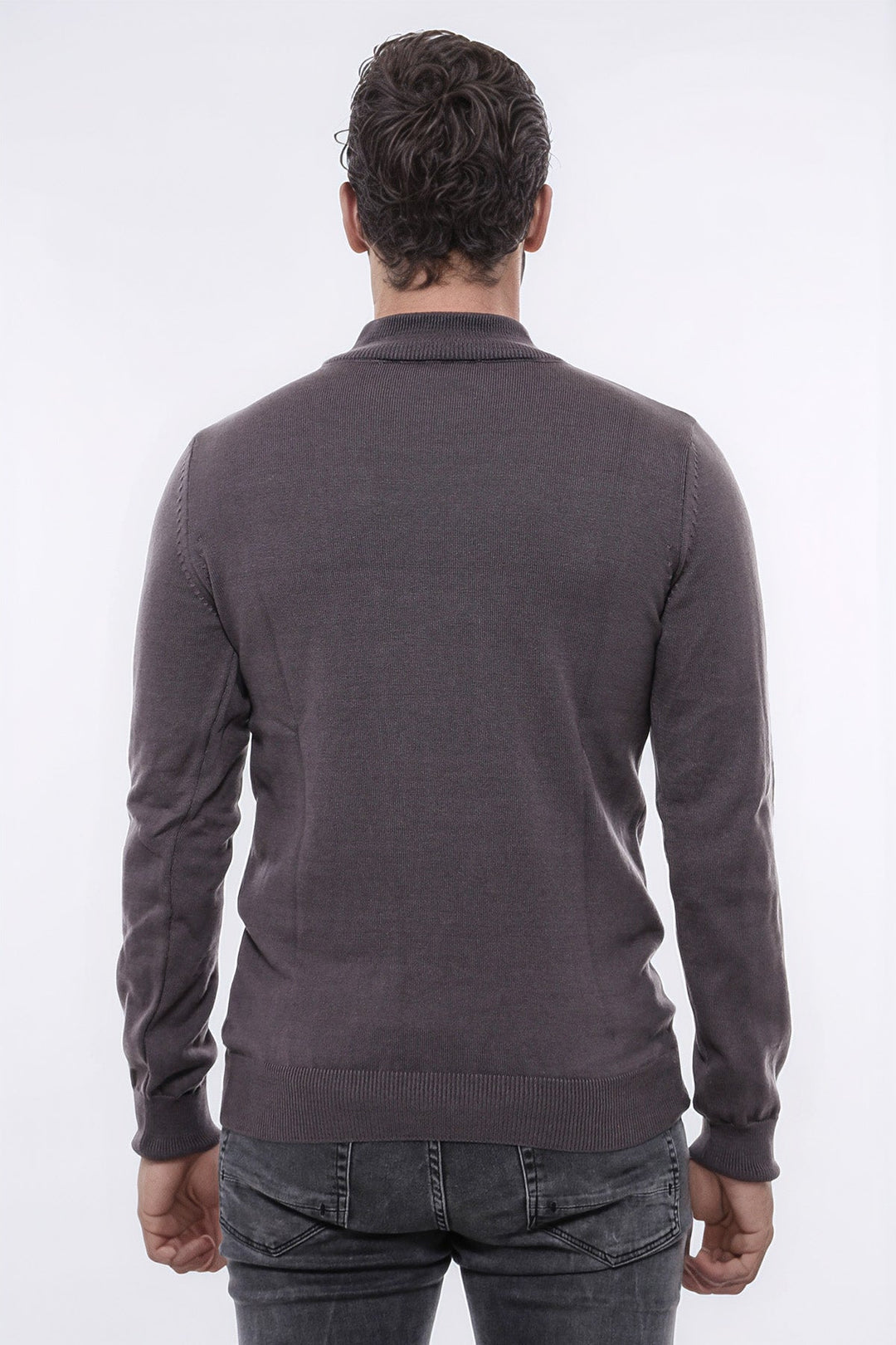 WSS Half Turtleneck Dark Grey Knitwear Sweater  - Avellino