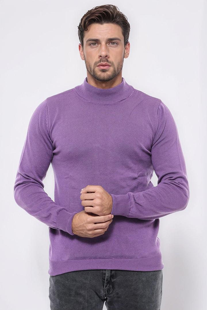 WSS Half Turtleneck Purple Knitwear Sweater  - Compiègne
