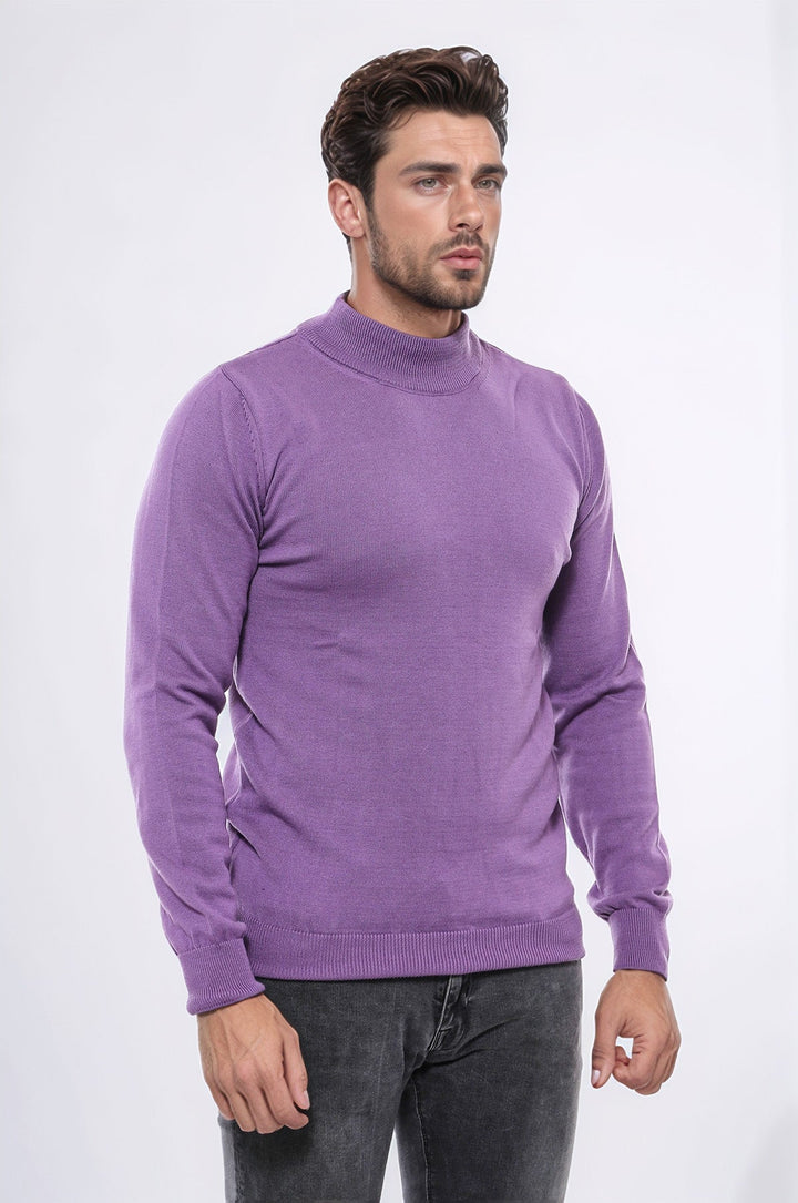 WSS Half Turtleneck Purple Knitwear Sweater  - Compiègne