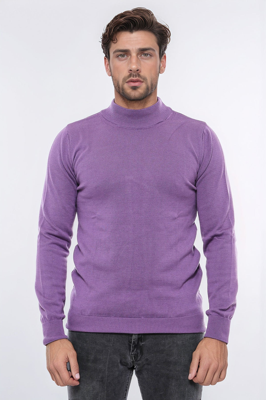 WSS Half Turtleneck Purple Knitwear Sweater  - Compiègne