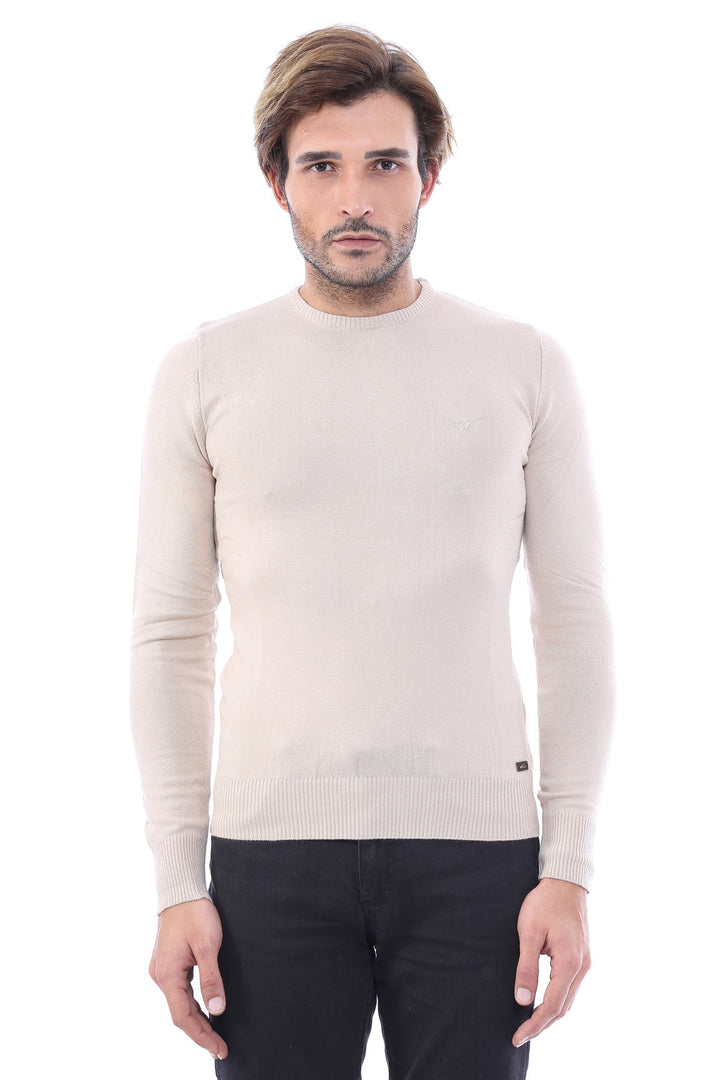 WSS Beige Slim Fit Long-Sleeve Knitwear  - Kearny