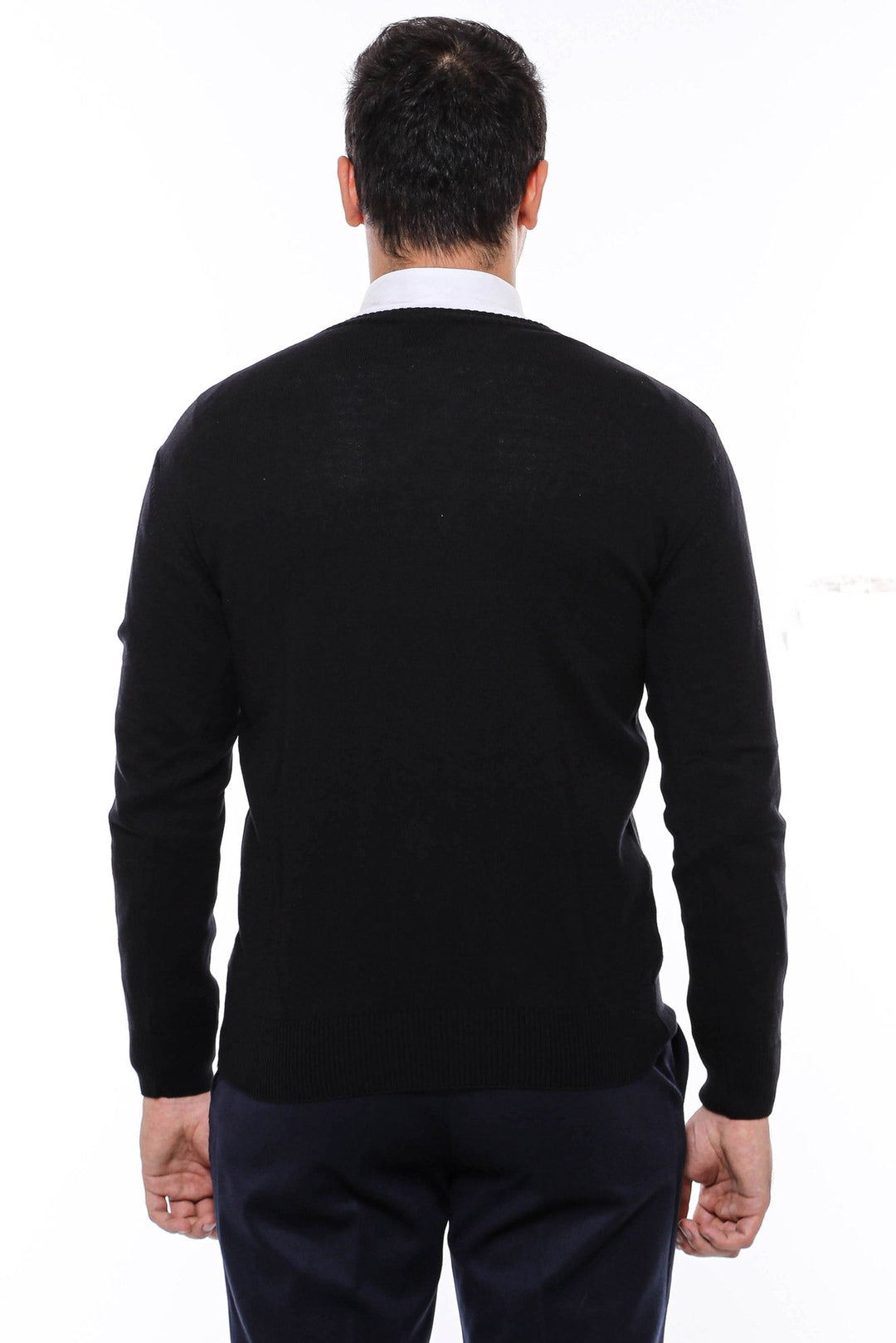 WSS V Neck Black Men's Sweater - Beaumont