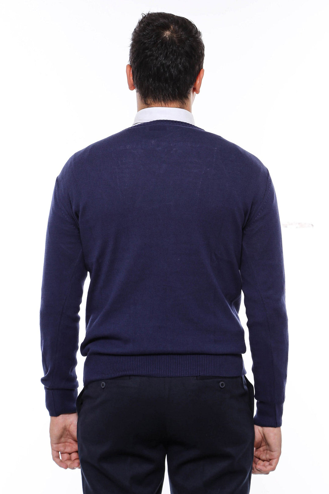 WSS V Neck Navy Blue Men Sweater  - Empoli