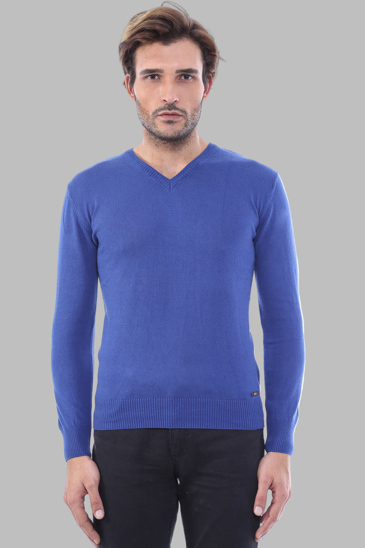 WSS V Neck Indigo Men Sweater  - Greenville