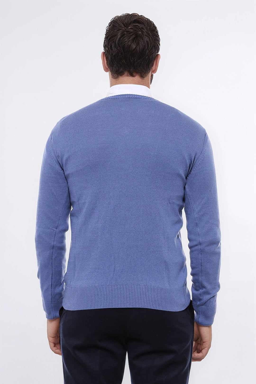 WSS V Neck Blue Men's Knitwear  - Chervonohrad