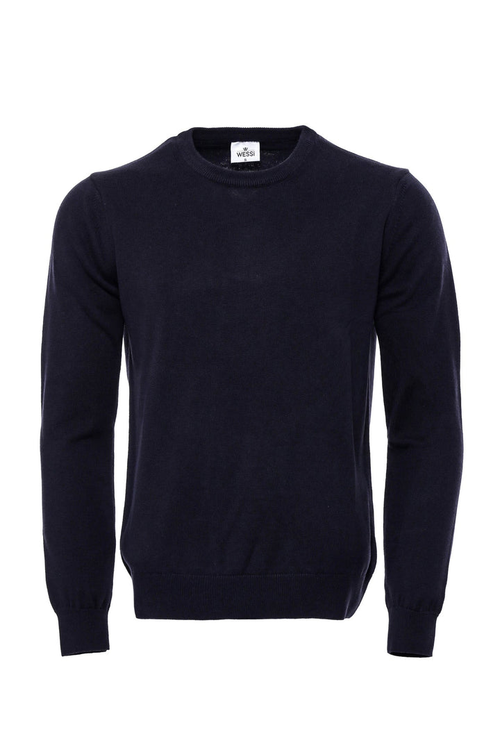 WSS Navy Blue Crew Neck Sweater  - Singen