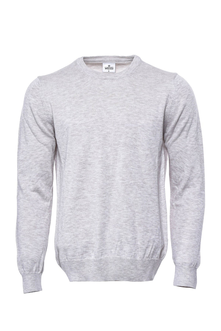 WSS Beige Crew Neck Sweater  - Singen