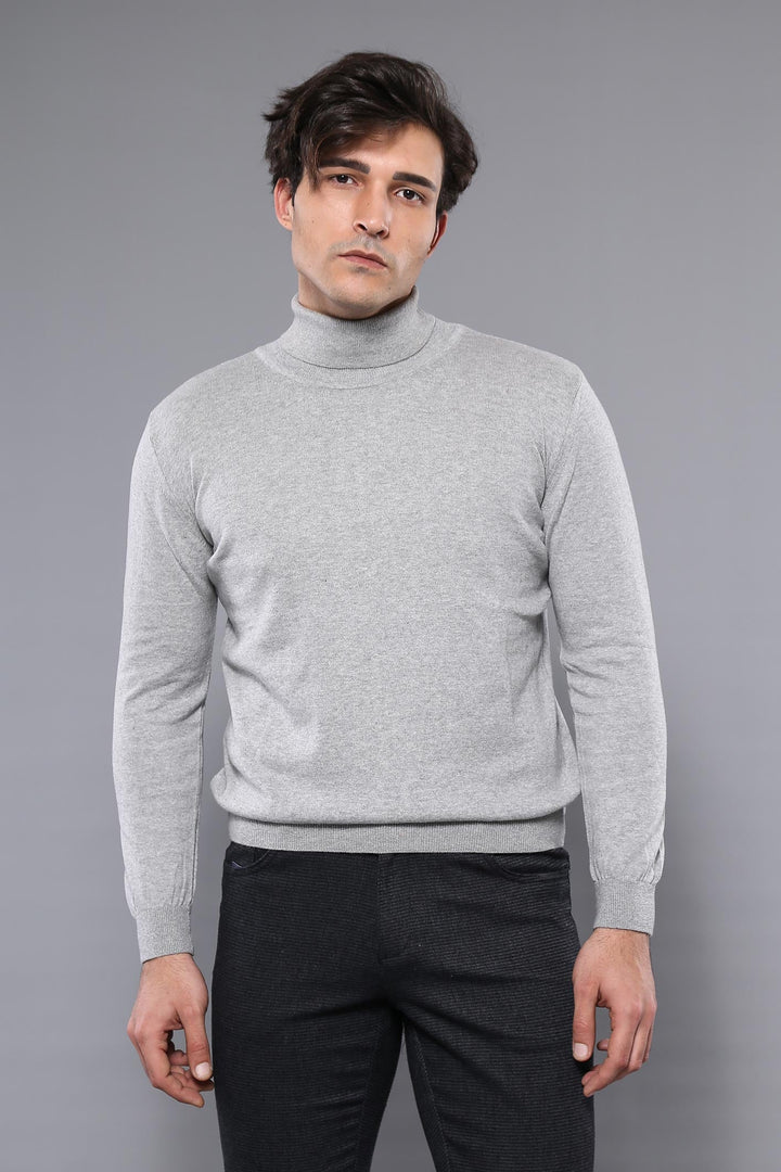 WSS Turtleneck Grey Men Sweater  - Pesaro
