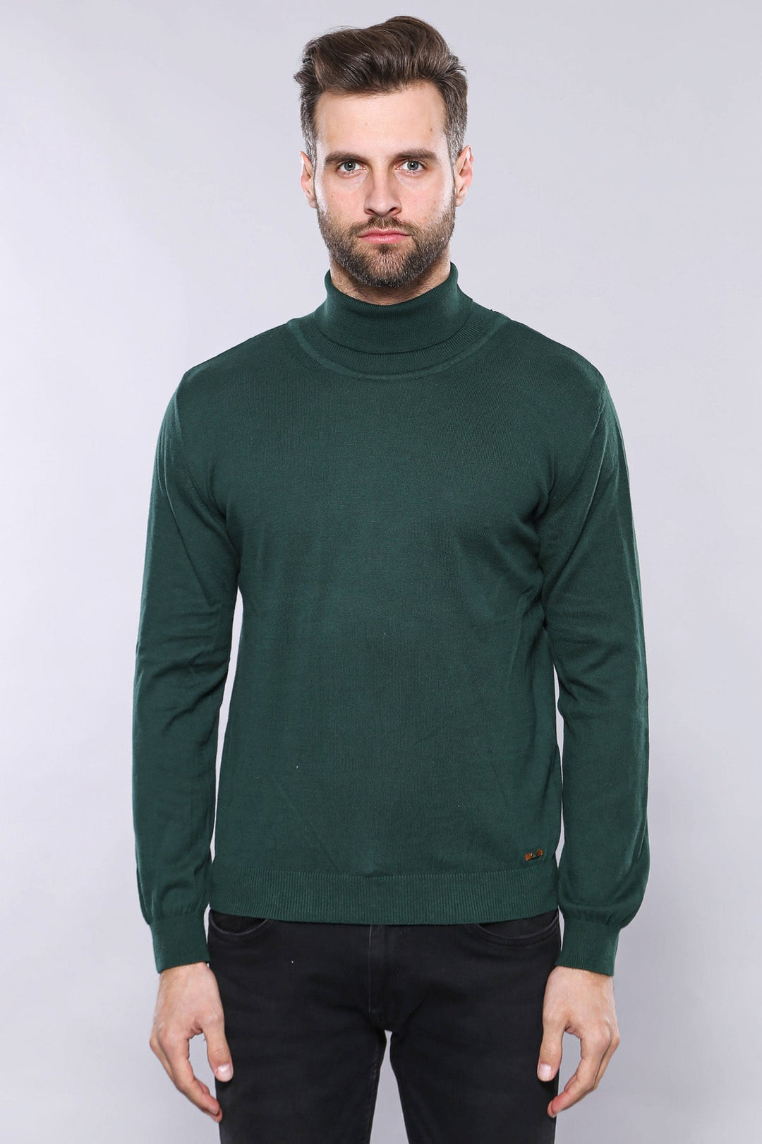 WSS Turtleneck Green Men Sweater  - San Bruno