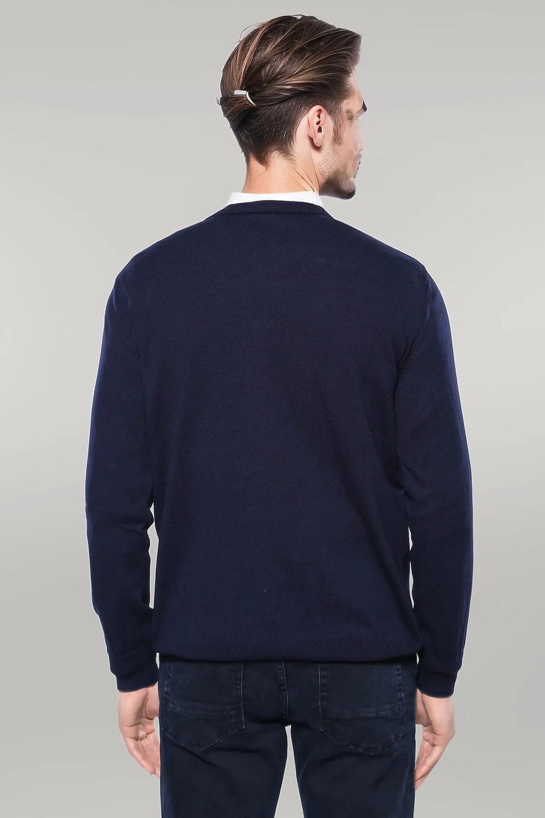 WSS V Neck Dark Blue Knitwear  - Singen