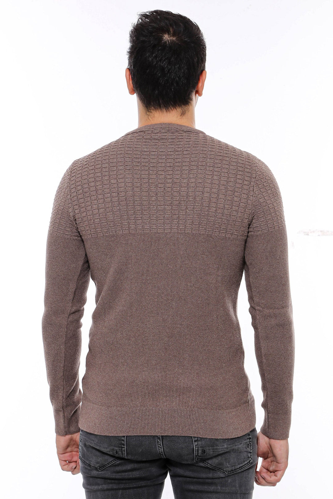 WSS Circle Neck Patterned Mink Men Knitwear  - Châteauroux