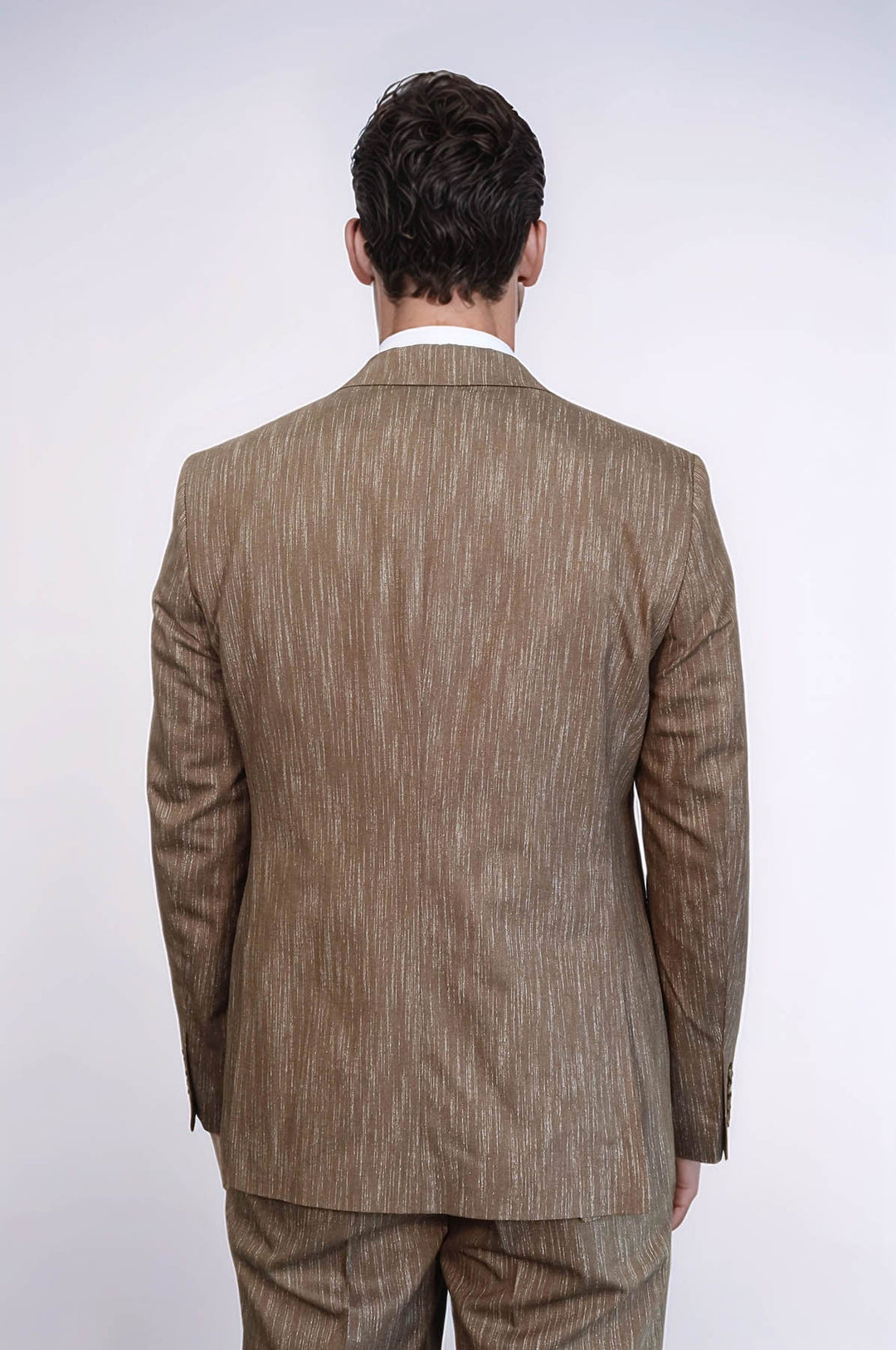 WSS 3 -Piece Single Button Peak Lapel Tan Men Suit  - Woburn