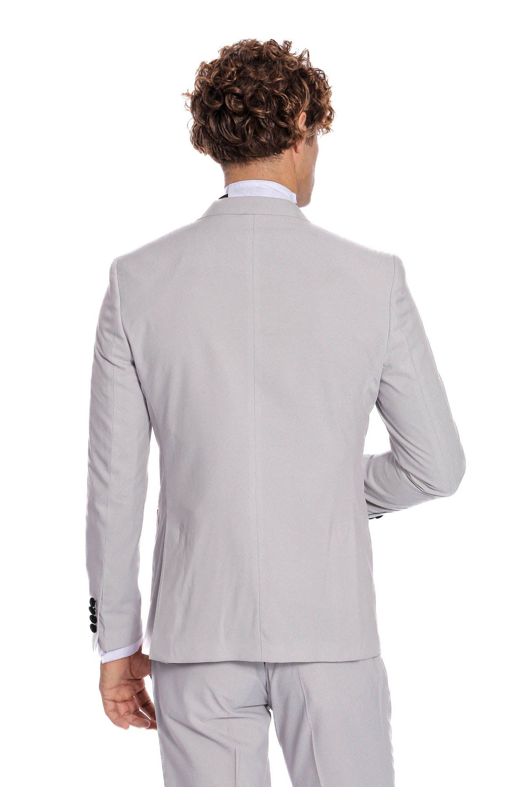 WSS Velvet Lapel Vested Patterned Grey Men Tuxedo  - Fort McMurray