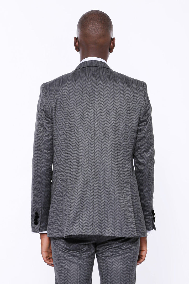 WSS Patterned Velvet Lapel Smoked Men Tuxedo  - Orléans