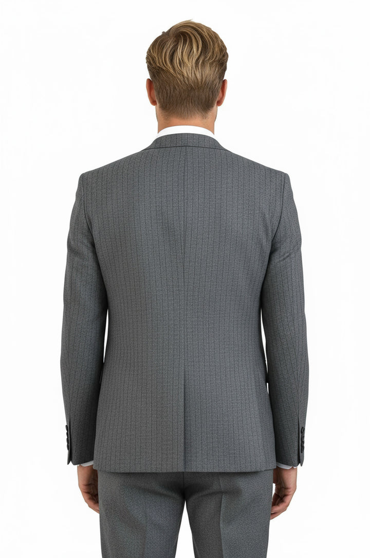 WSS Striped Vested Grey Men's Suit     - Guadalajara