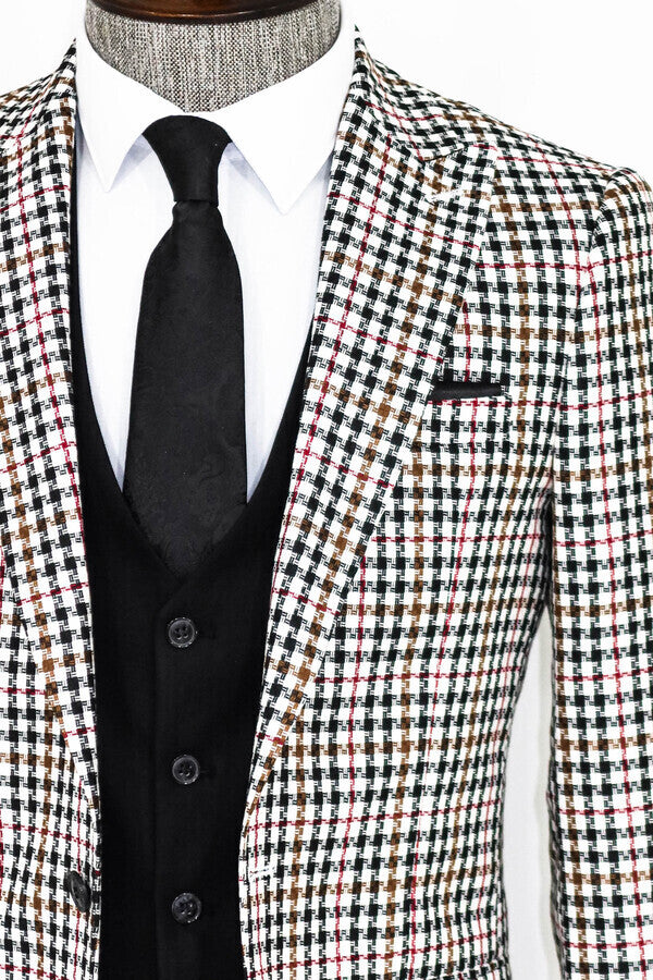 WSS Plaid Black Men Suit  - Edinburg