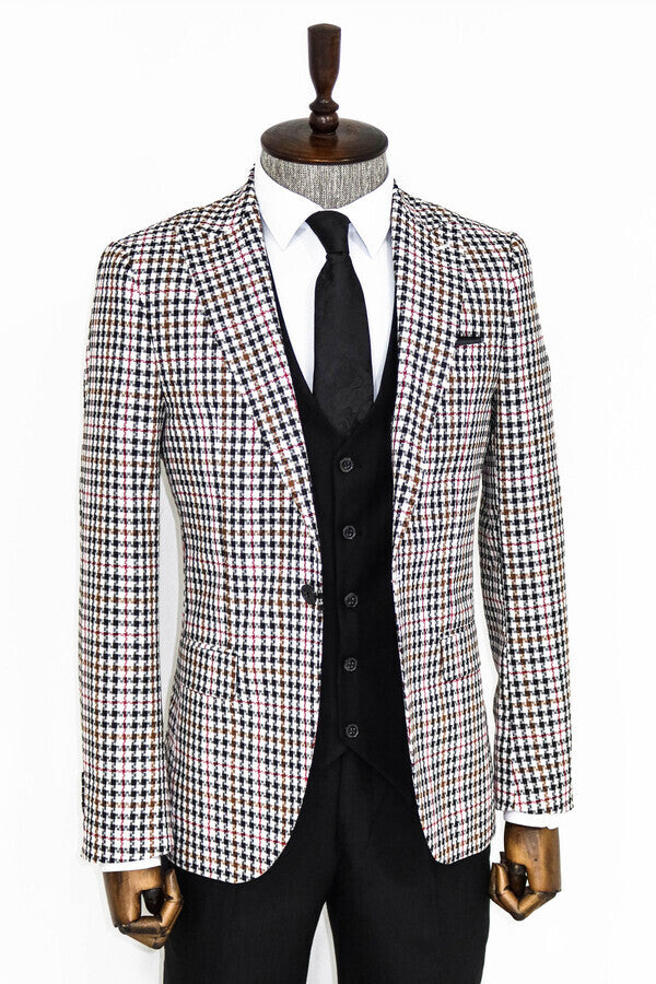 WSS Plaid Black Men Suit  - Edinburg