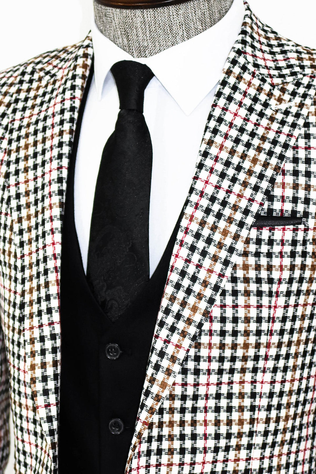 WSS Plaid Black Men Suit  - Edinburg