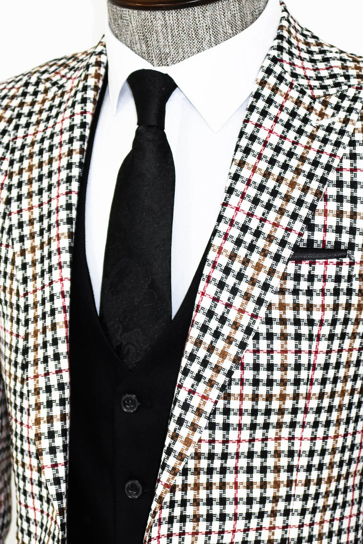 WSS Plaid Black Men Suit  - Edinburg