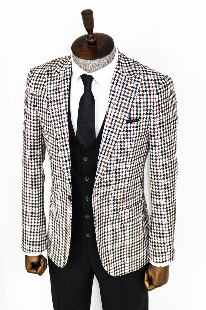 WSS Plaid Black Men Suit  - Edinburg