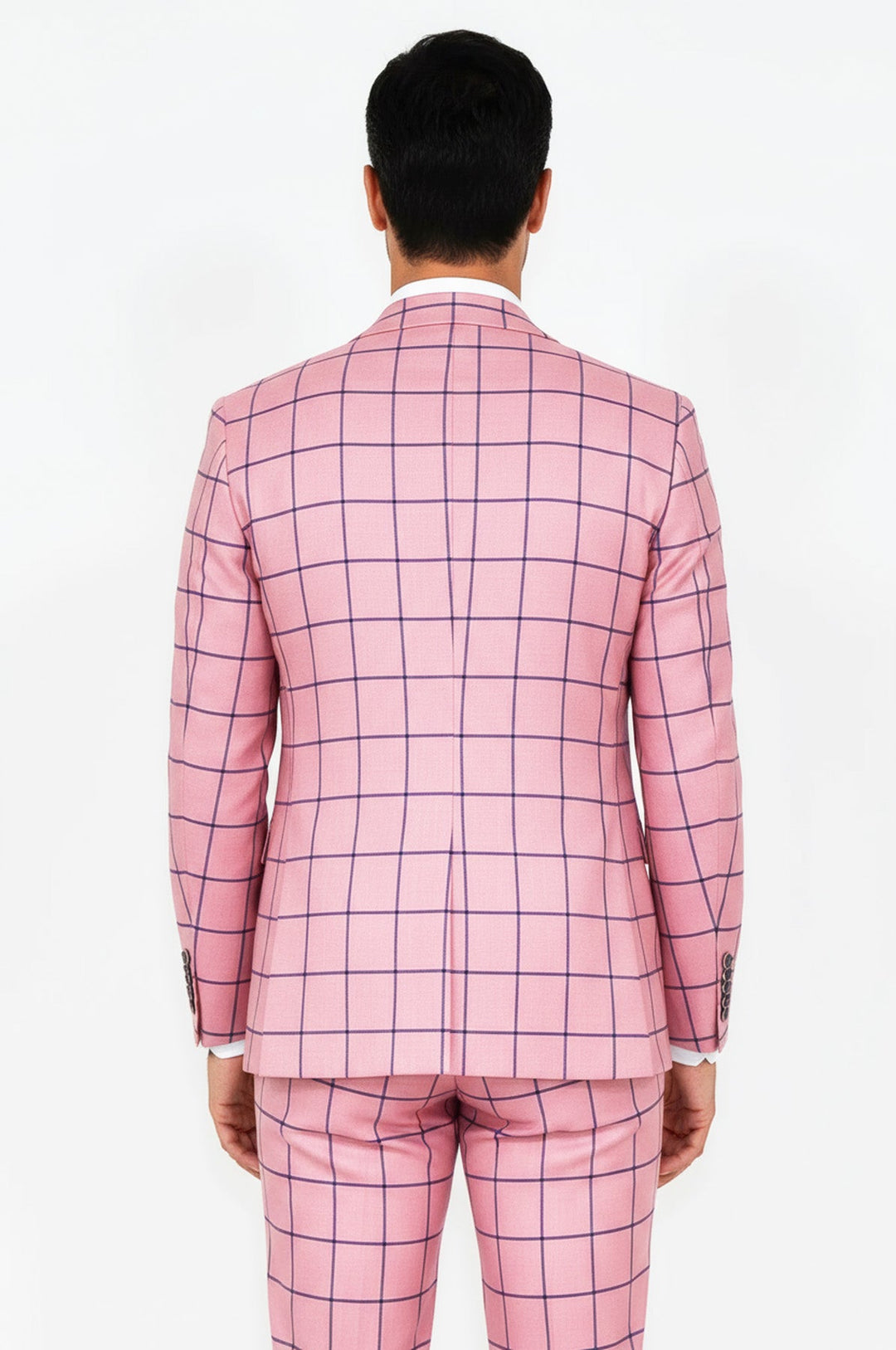 WSS Slim Fit Patterned Pink Men Combination Suit  - Albany