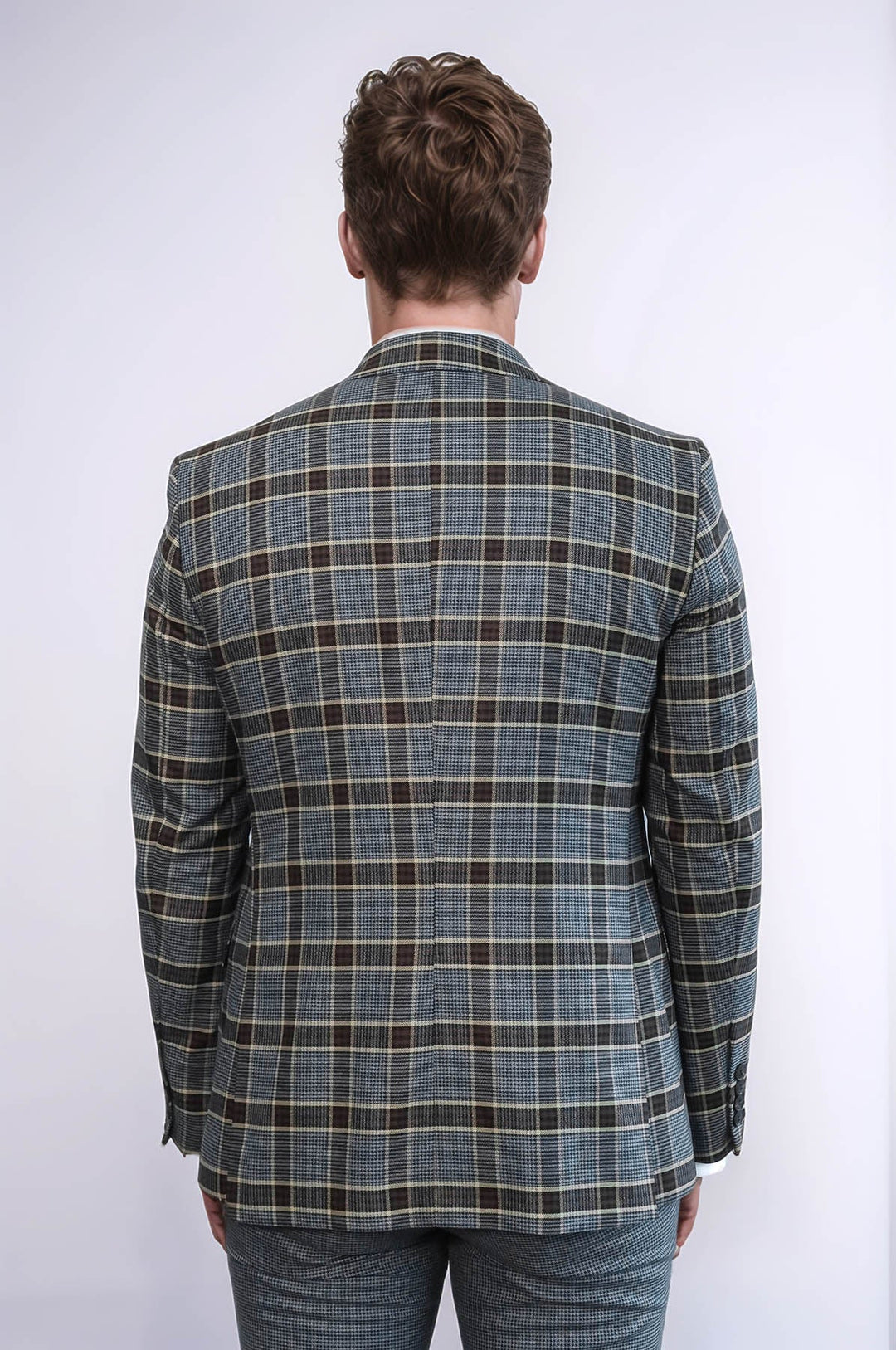 WSS Patterned Checked Slim Fit Anthracite Men Suit  - Aschaffenburg