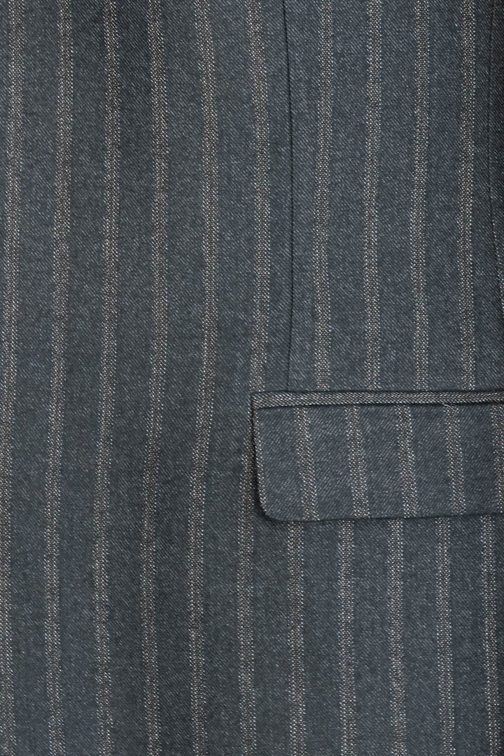 WSS Striped Black Slim-Fit Vested Men's Suit  - Smyrna