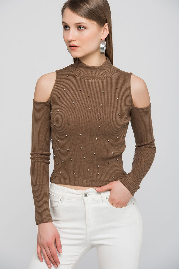 SNS Sense Vizon Open Shoulder Fisherman Collar Blouse - Heidelberg