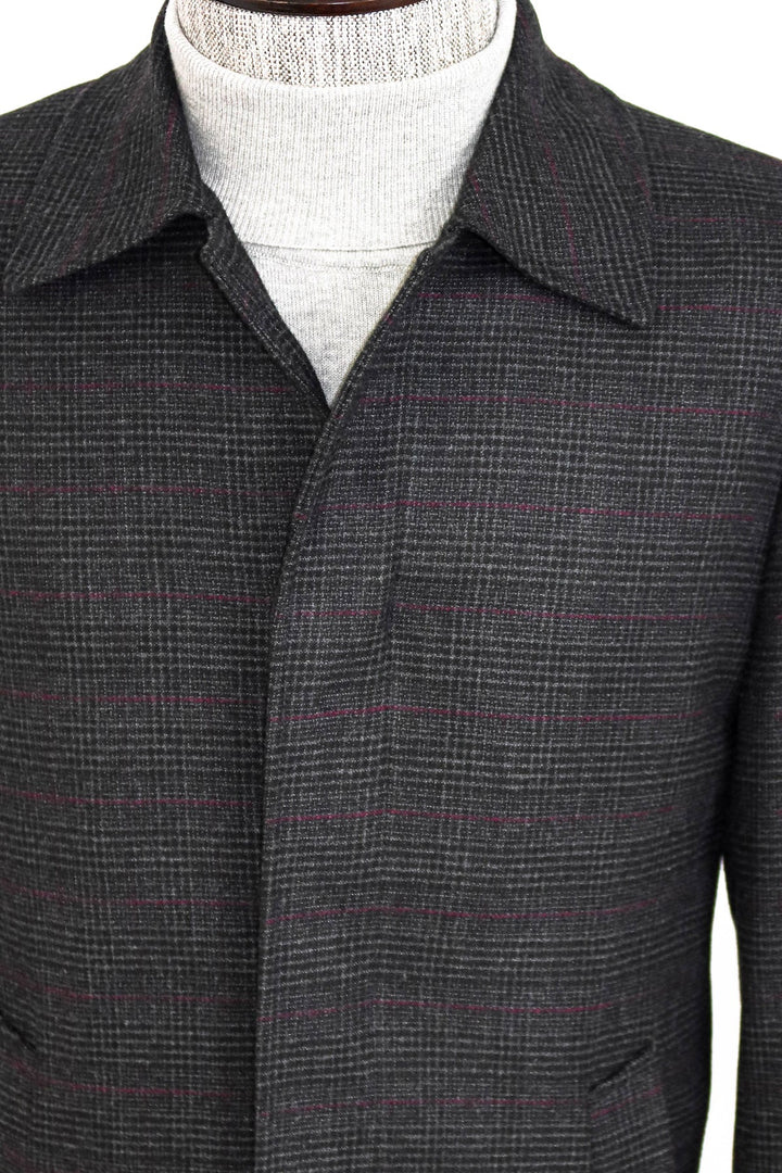 WSS Black Hidden Button Peak Lapel Coat  - North Bethesda