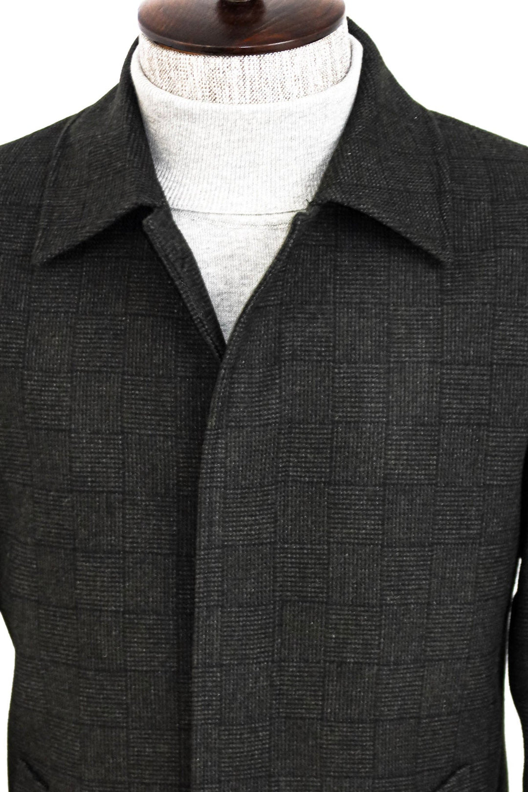 WSS Black Hidden Button Peak Lapel Coat  - Crewe