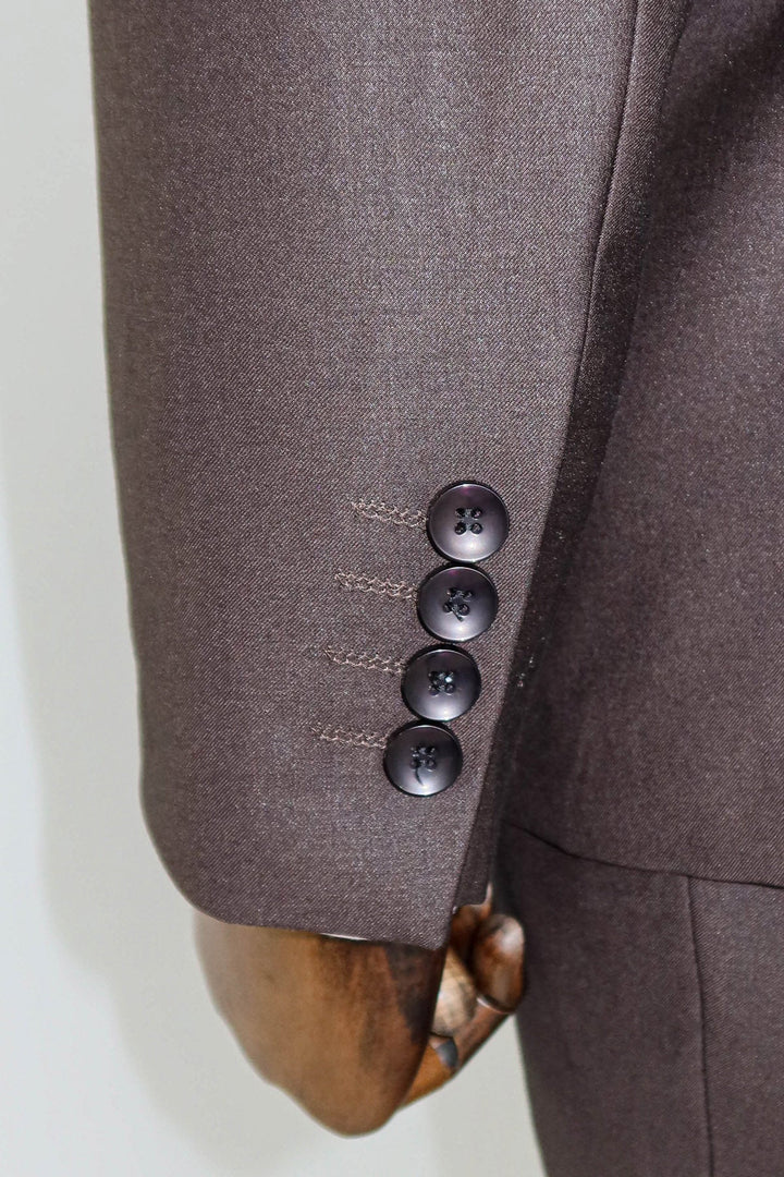 WSS 2 Buttons 2 Piece Brown Men Suit  - Schweinfurt