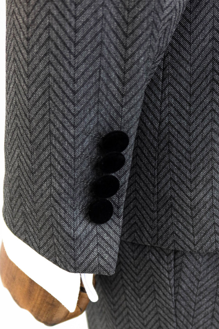 WSS Patterned Velvet Lapel Smoked Men Tuxedo  - Orléans