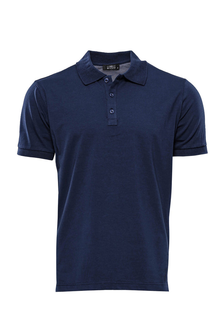 WSS Navy Blue Polo Collar T-shirt  - Singen