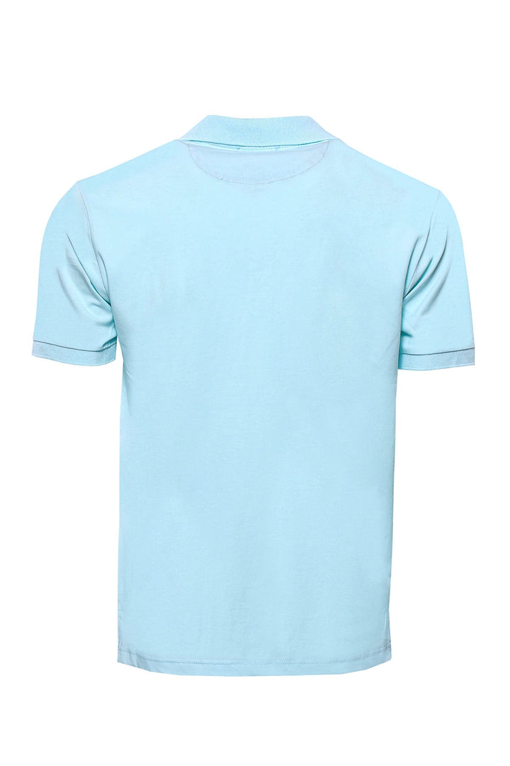 WSS Sky Blue Polo Collar T-shirt  - Singen