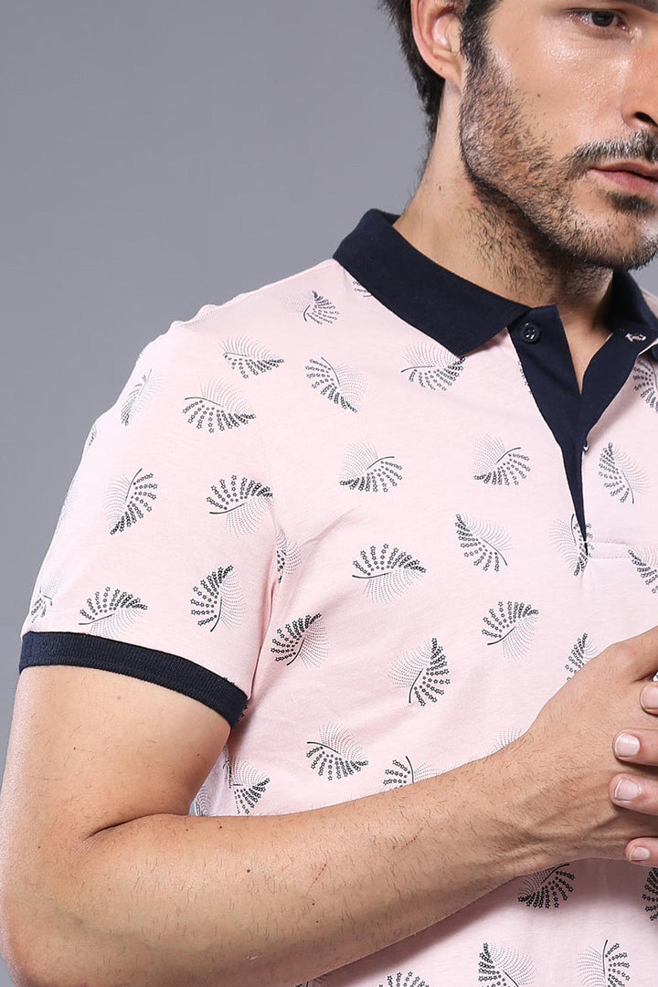 WSS Pink Printed Polo T-Shirt  - Singen