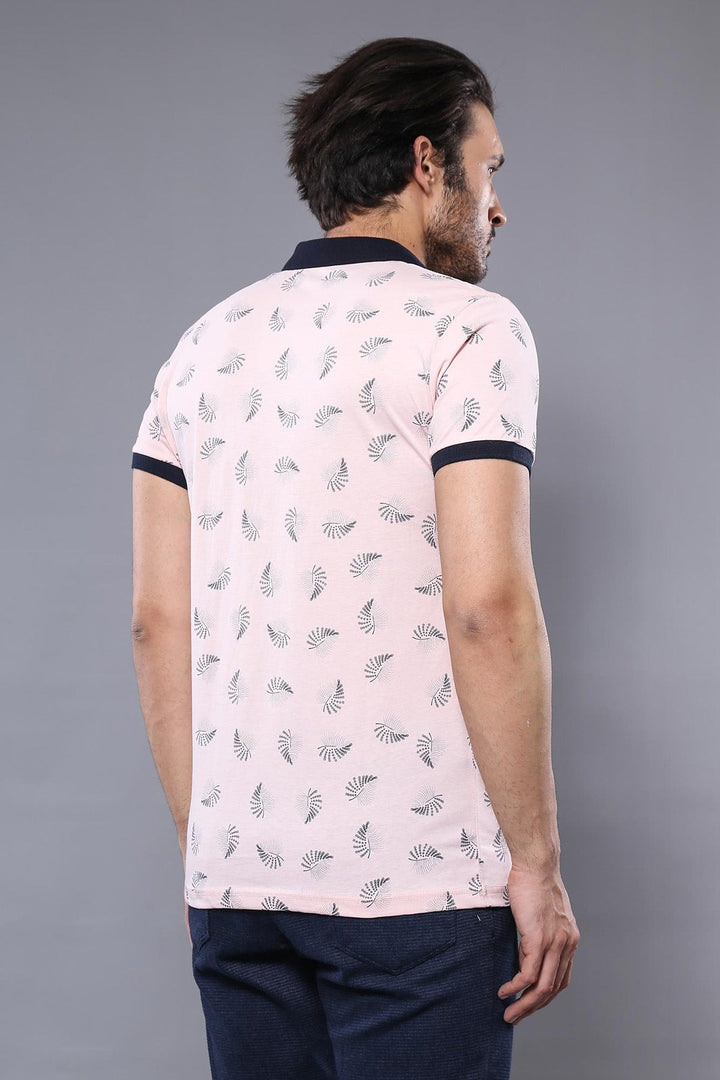 WSS Pink Printed Polo T-Shirt  - Singen