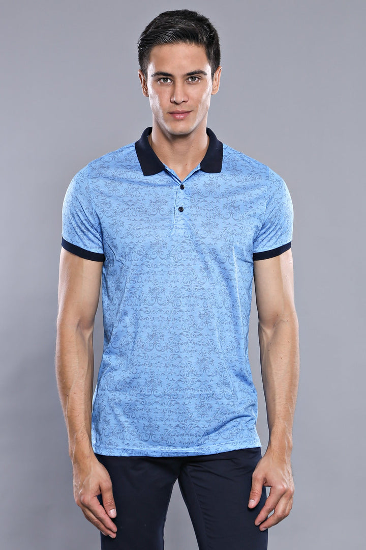 WSS Turquoise Floral Patterned T-Shirt  - Singen