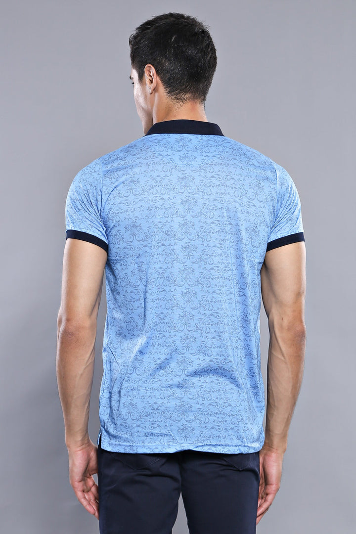 WSS Turquoise Floral Patterned T-Shirt  - Singen